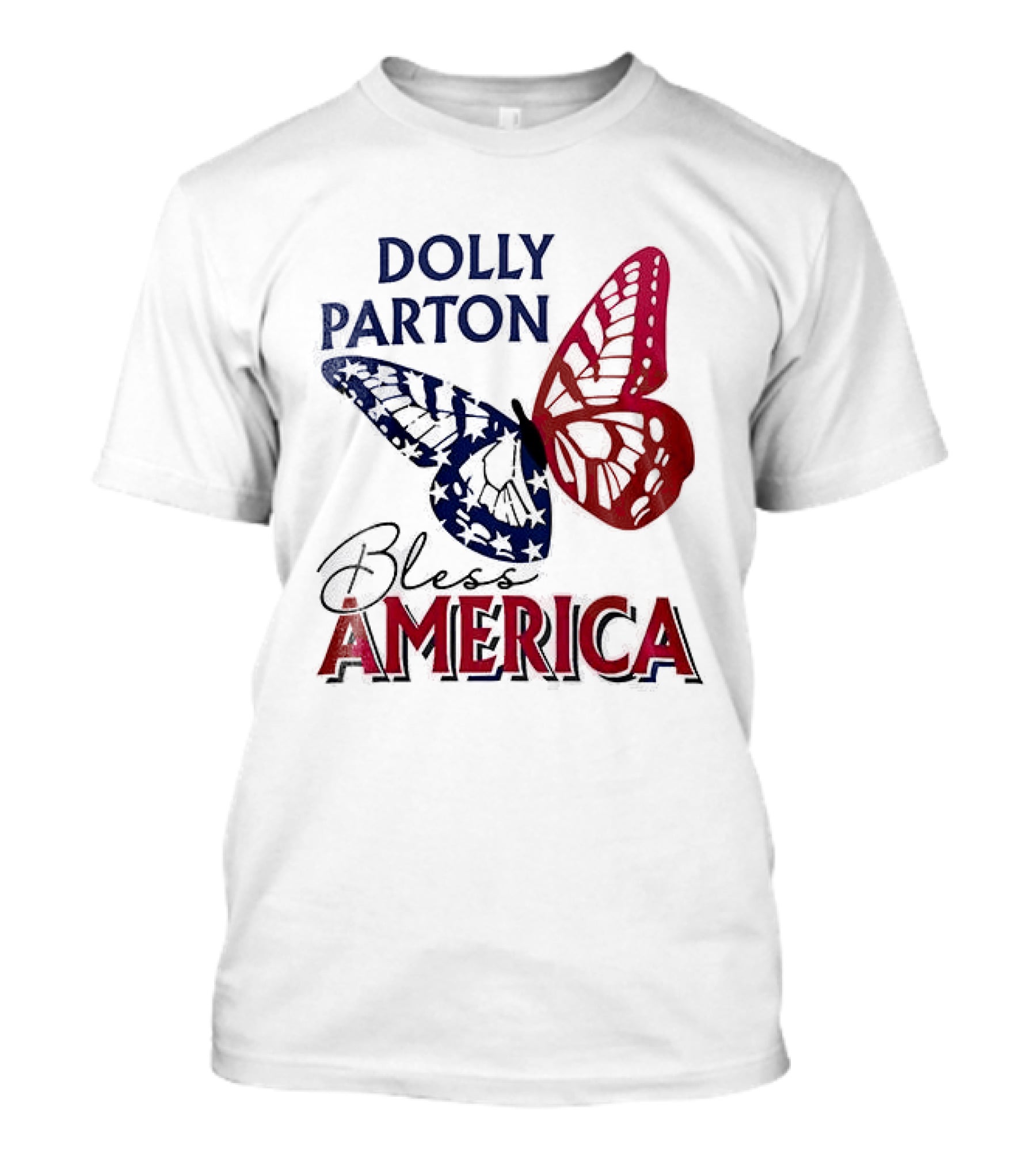 Dolly Parton Bless America Patriotic Butterfly Team USA 250th Anniversary T-Shirt