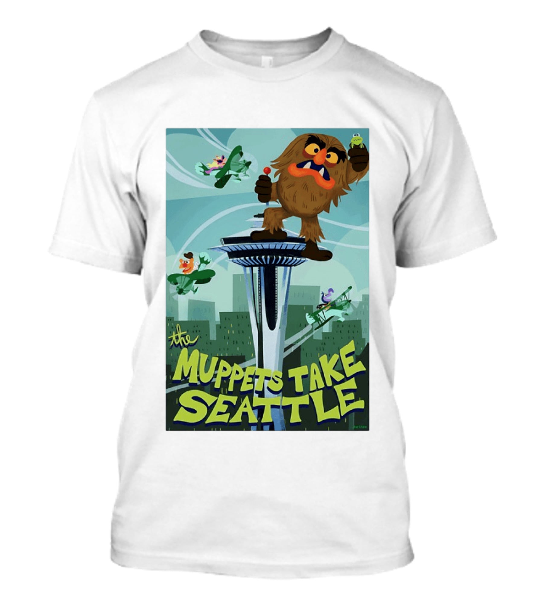 The Muppets Take Seattle Space Needle Adventure With Frog And Characters T-Shirt