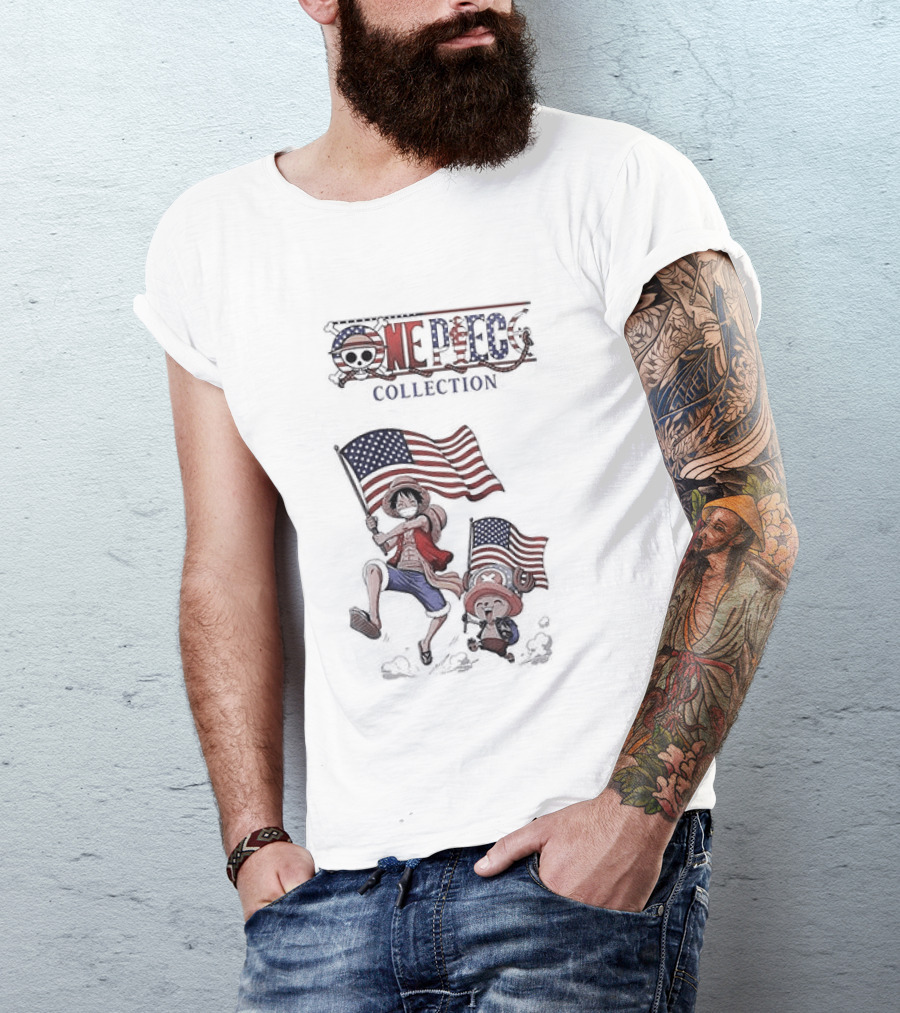 One Piece Collection United States Of America 250th Anniversary Flags T-Shirt