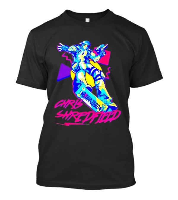 Chris Shredfield Brohazard Skateboarding Robot Neon T-Shirt