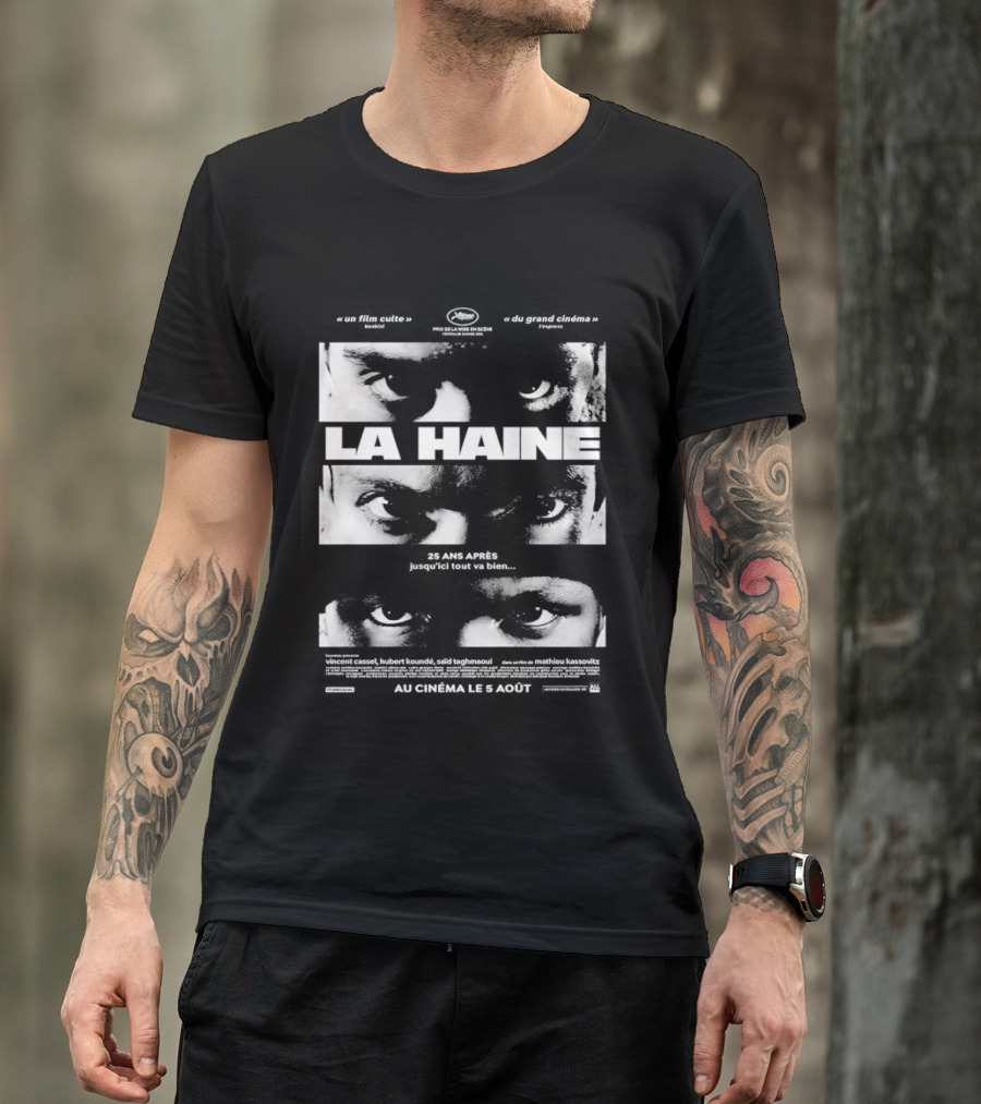 La Haine 25 Ans Après Jusqu'ici Tout Va Bien Face Eyes Flame T-Shirt