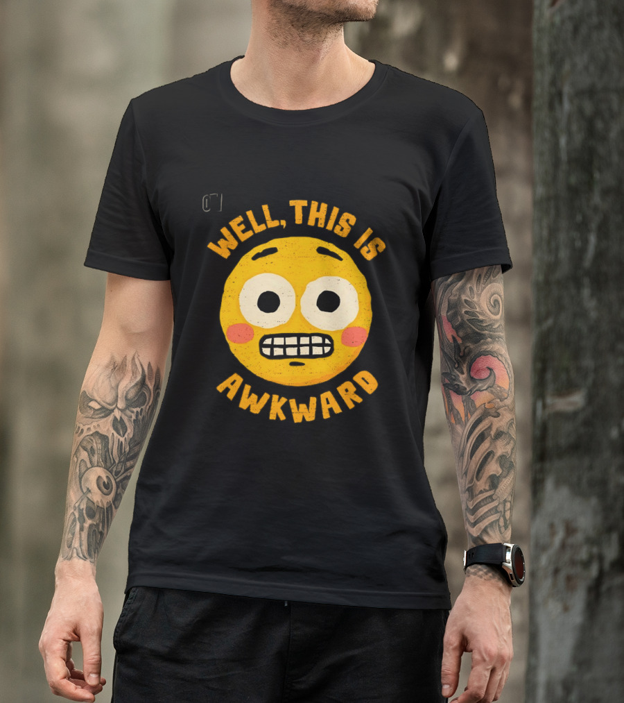Well This Is Awkward Emoji Expression T-Shirt