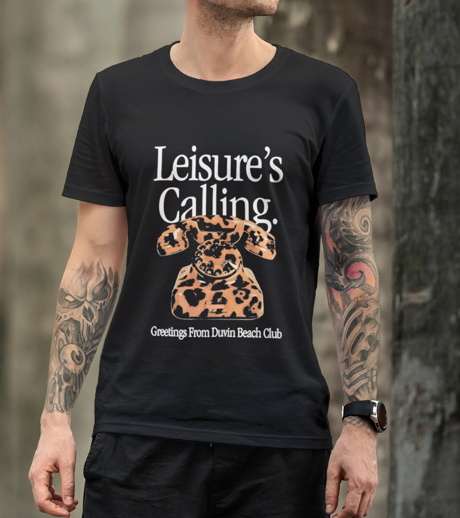 Greetings From Duvin Beach Club Leisure's Calling Retro Telephone T-Shirt