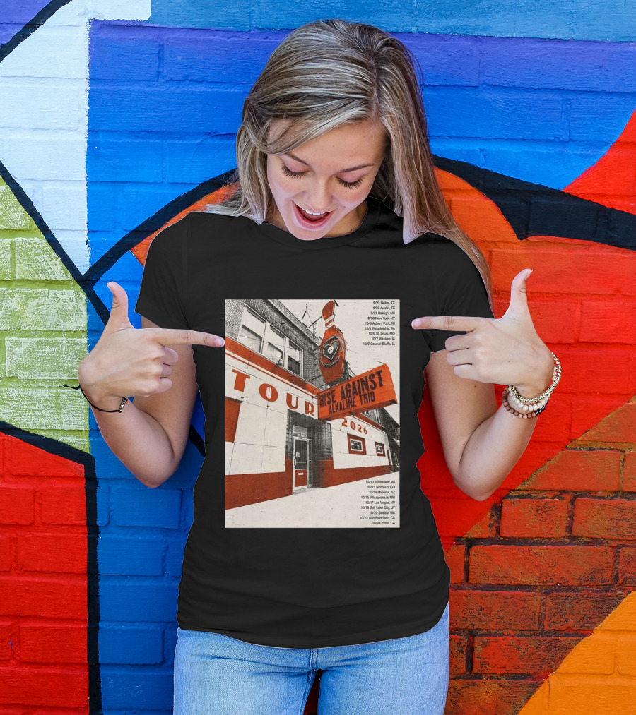 Rise Against Alkaline Trio Tour 2026 North America Dates Dallas Austin Chicago Seattle T-Shirt