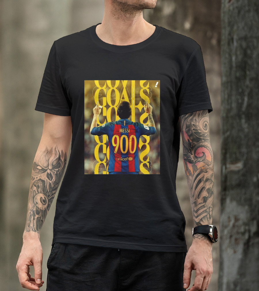 Messi 900 Goals Unicef Barcelona Jersey T-Shirt