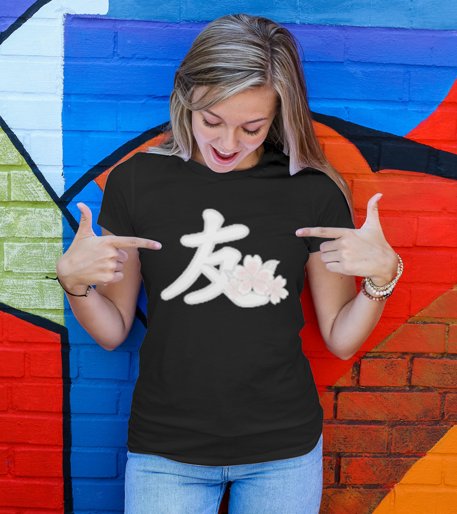 YFK Blossoms Sakura Kanji Friendship T-Shirt