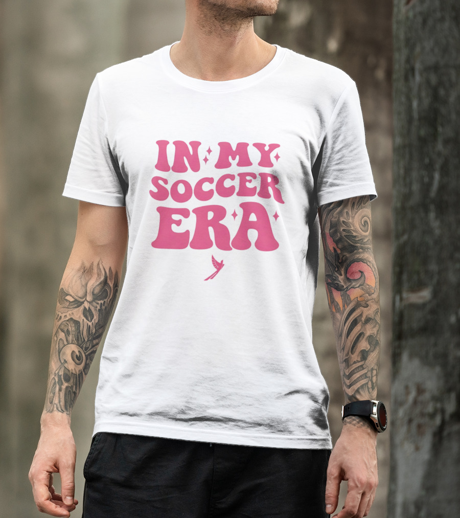 In My Soccer Era Vintage Pink Style With Stars And Winged Motif T-Shirt
