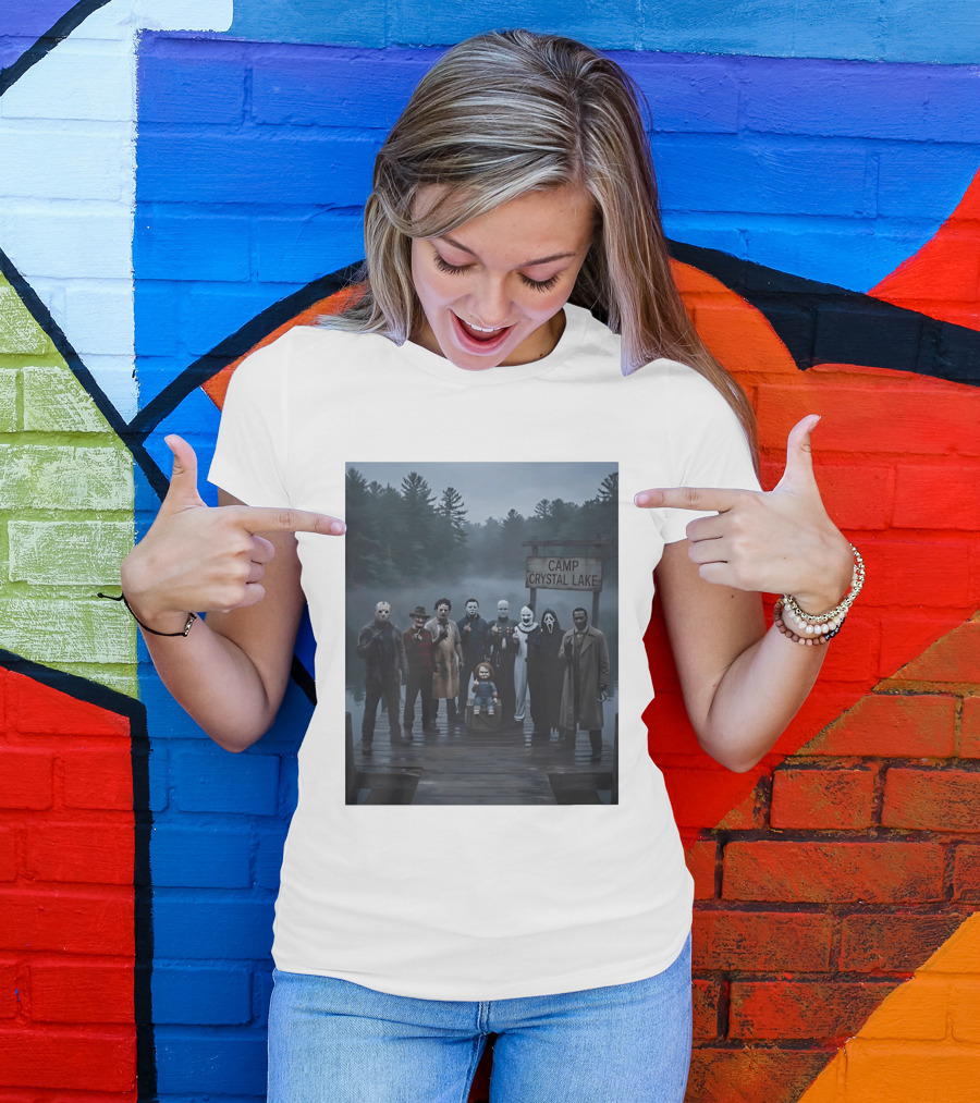 Chucky Horror Camp Crystal Lake Jason Freddy Michael Myers Scream T-Shirt