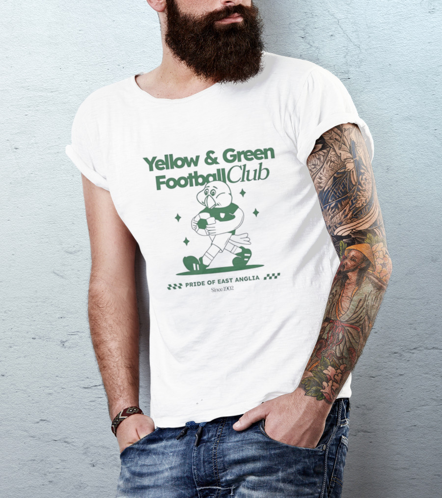 Yellow Green Football Club Pride Of East Anglia Since 1902 T-Shirt