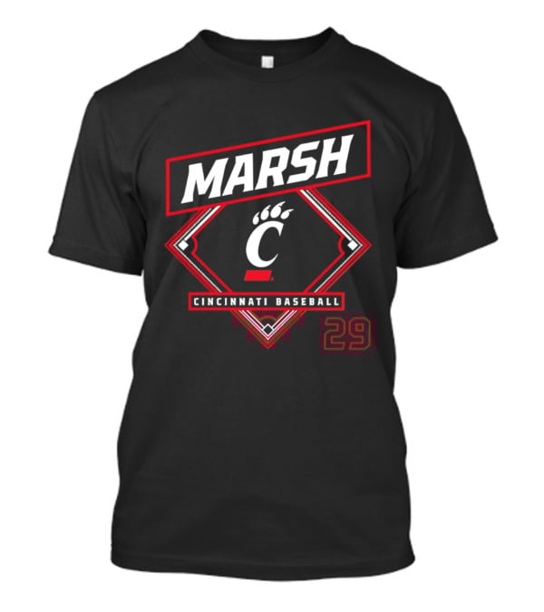 Marsh 29 Cincinnati Baseball Bearcats C Logo 2026 T-Shirt
