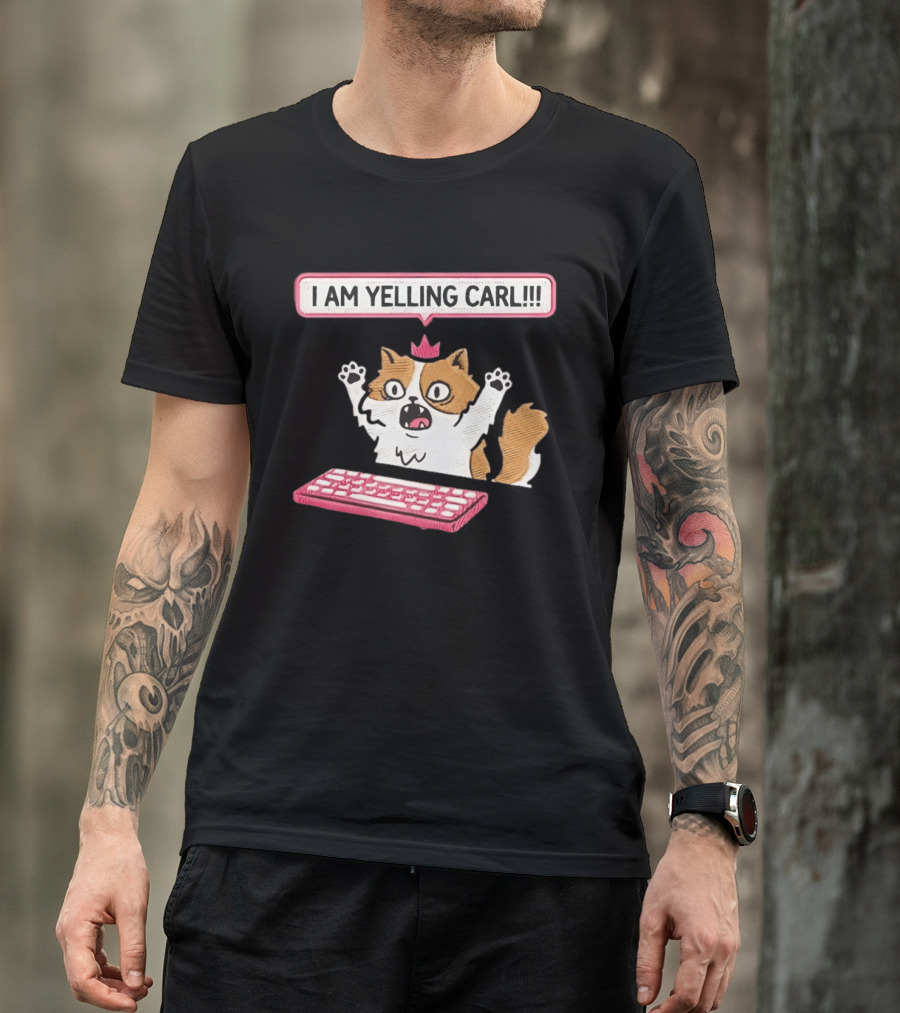 Cat Princess Donut I Am Yelling Carl Keyboard T-Shirt