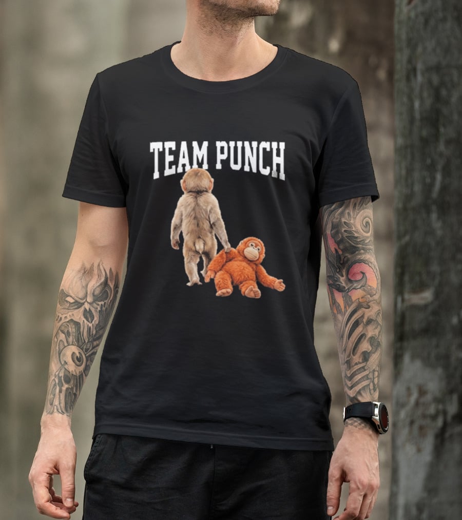 Team Punch Viral Monkey Stuffed Toy Fun T-Shirt