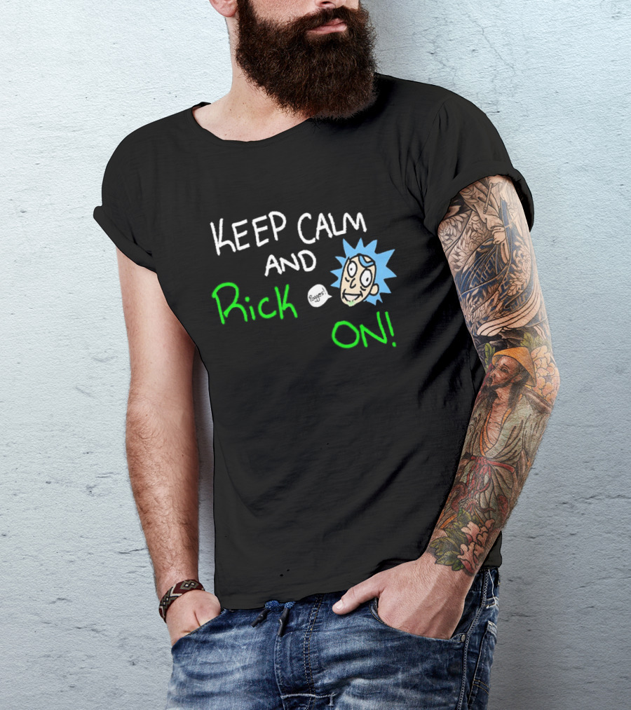 Keep Calm And Rick On Funny Cartoon T-Shirt
