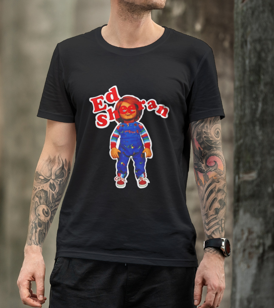 Ed Sheeran Chucky Doll Red Hair Suspender Outfit T-Shirt