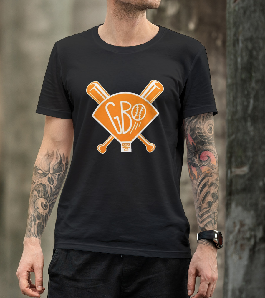 GBO Baseball Orange Crossed Bats University Of Tennessee Vols T-Shirt