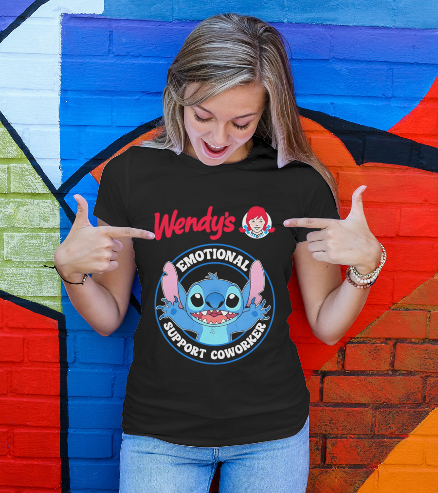 Wendy's Emotional Support Coworker Stitch Bluey T-Shirt