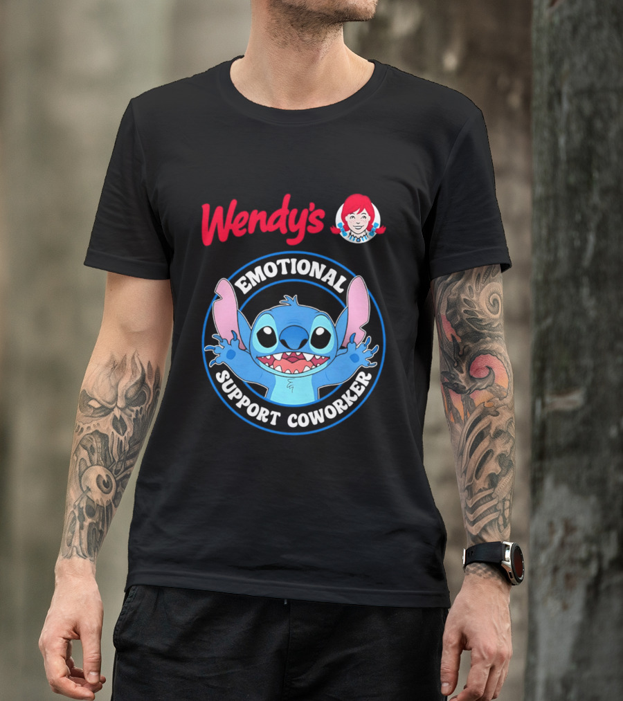 Wendy's Emotional Support Coworker Stitch Bluey T-Shirt