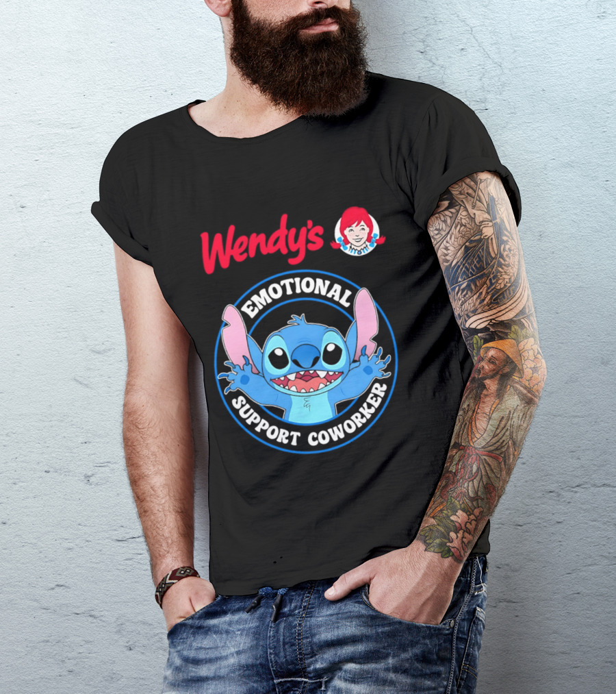 Wendy's Emotional Support Coworker Stitch Bluey T-Shirt