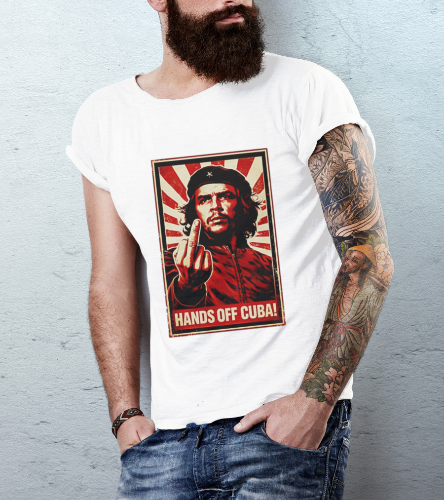 Che Guevara Hands Off Cuba Middle Finger Iconic Image T-Shirt