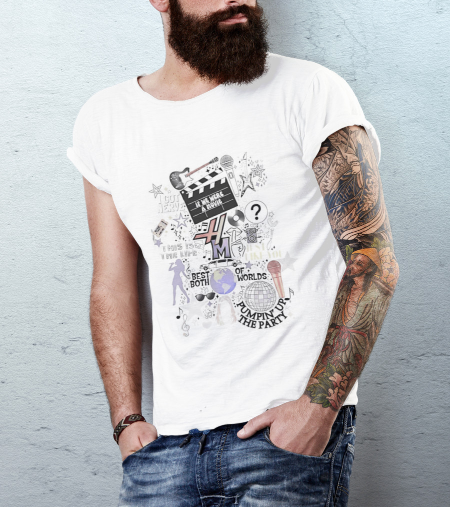 Hannah Montana Best Of Both Worlds 2026 Y2K Retro Music Theme Microphone Disco Stars T-Shirt