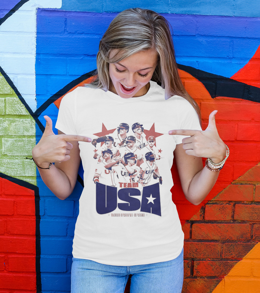 TEAM USA Baseball World Classic Players Lineup Stars T-Shirt