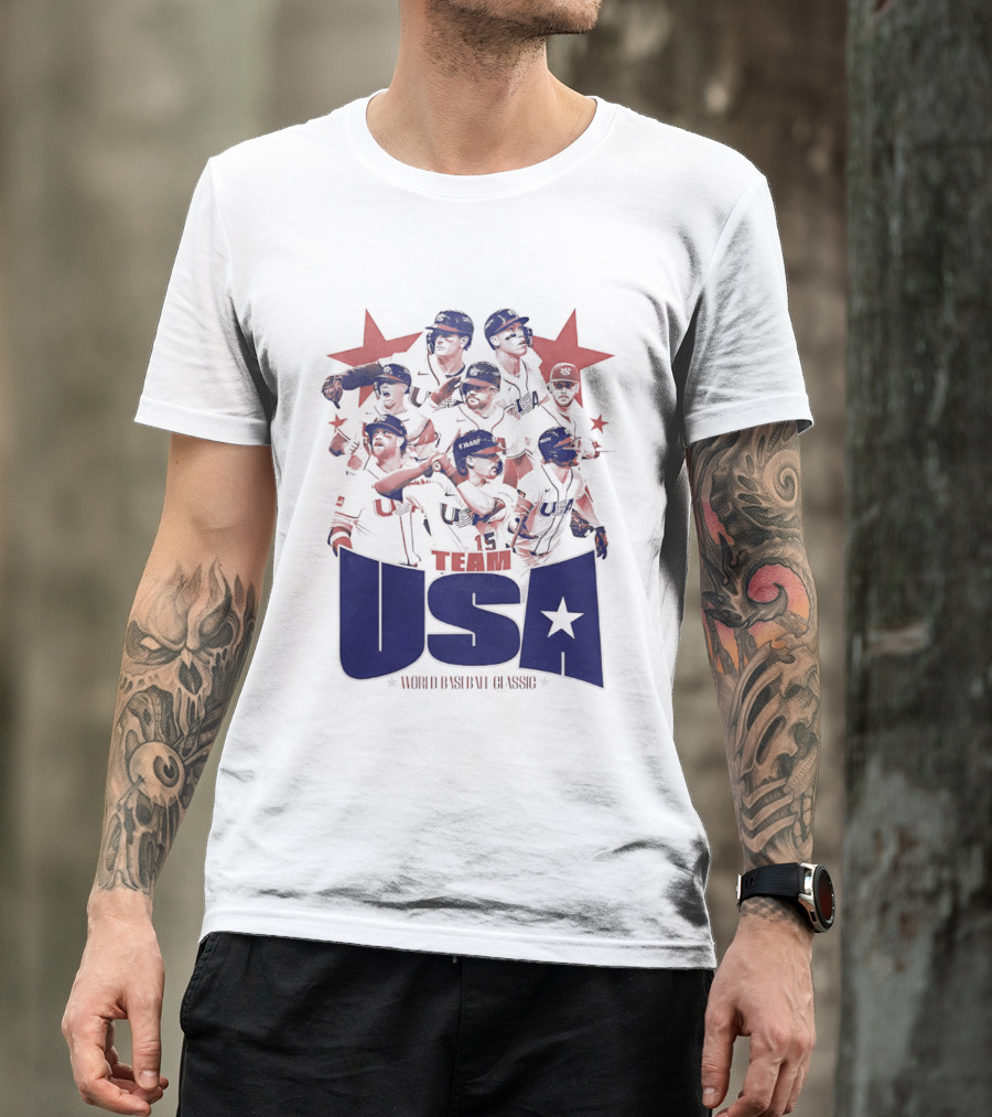 TEAM USA Baseball World Classic Players Lineup Stars T-Shirt