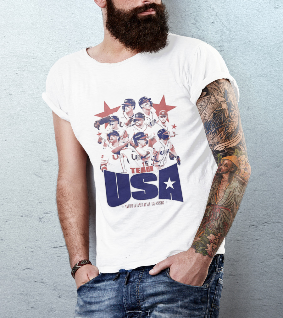 TEAM USA Baseball World Classic Players Lineup Stars T-Shirt