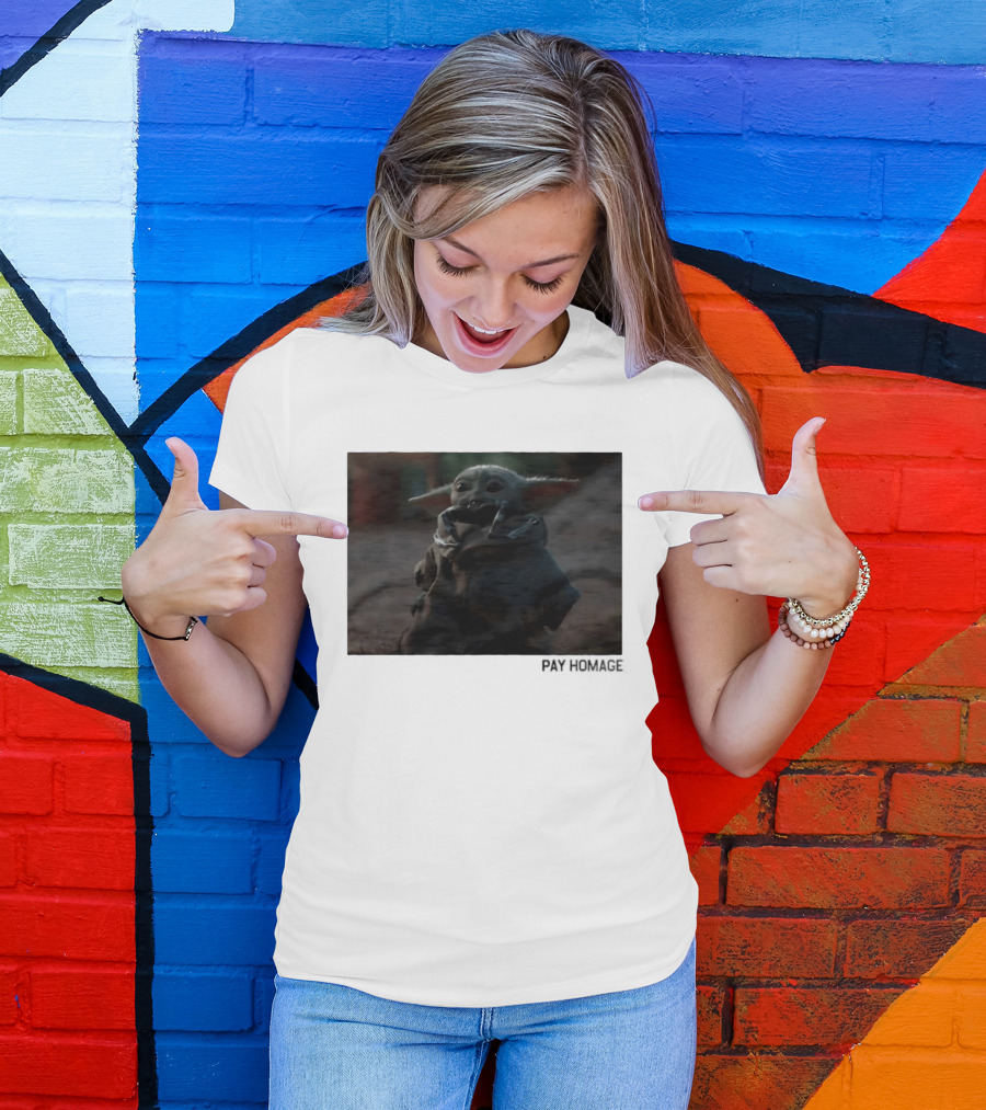 Pay Homage Grogu The Mandalorian Star Wars Iconic Baby Yoda T-Shirt