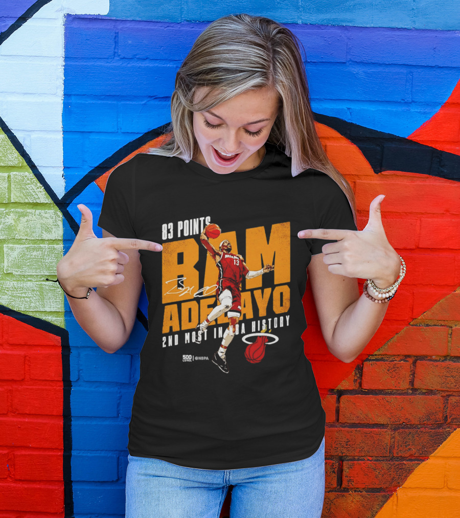 83 Points Bam Adebayo Miami Heat 2nd Most In NBA History T-Shirt