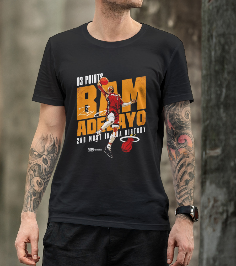 83 Points Bam Adebayo Miami Heat 2nd Most In NBA History T-Shirt