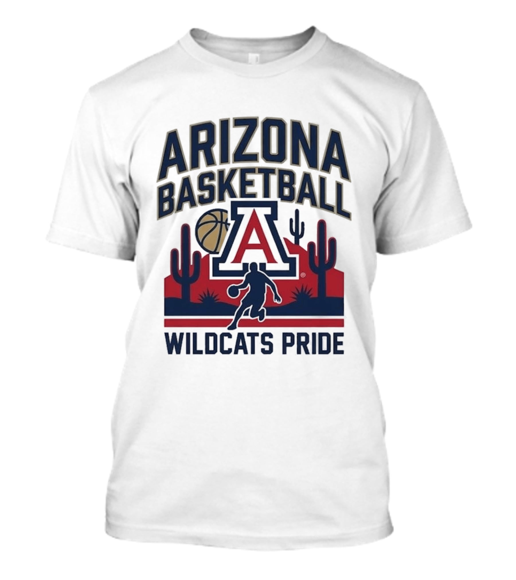 Arizona Wildcats Basketball Pride Cactus And Player T-Shirt