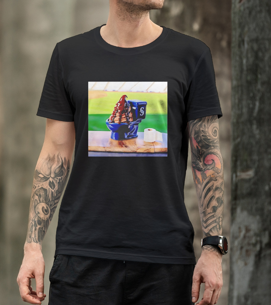 Mariners Big Dumper Sundae Chocolate Ice Cream Toilet Stadium T-Shirt