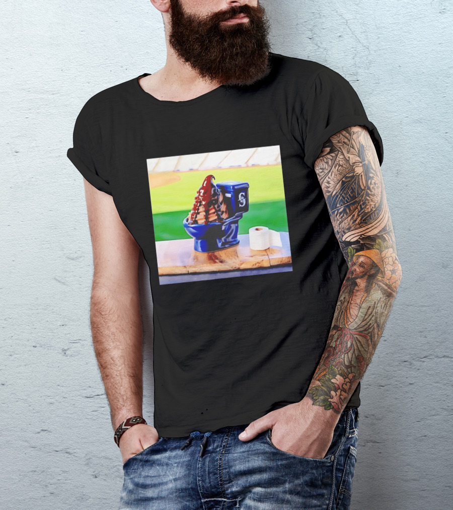 Mariners Big Dumper Sundae Chocolate Ice Cream Toilet Stadium T-Shirt