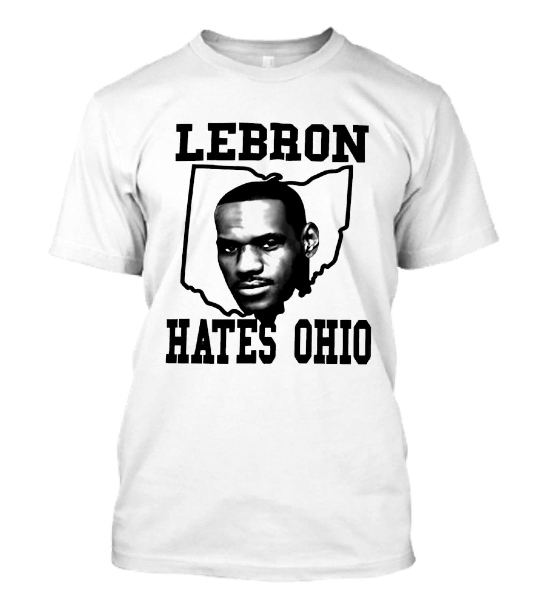 Lebron Hates Ohio Outline With Face T-Shirt