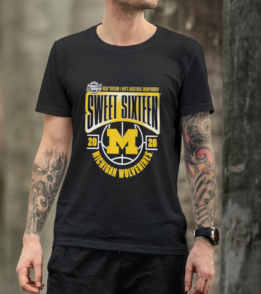 NCAA Men's Basketball Championship Sweet Sixteen 2026 Michigan Wolverines T-Shirt