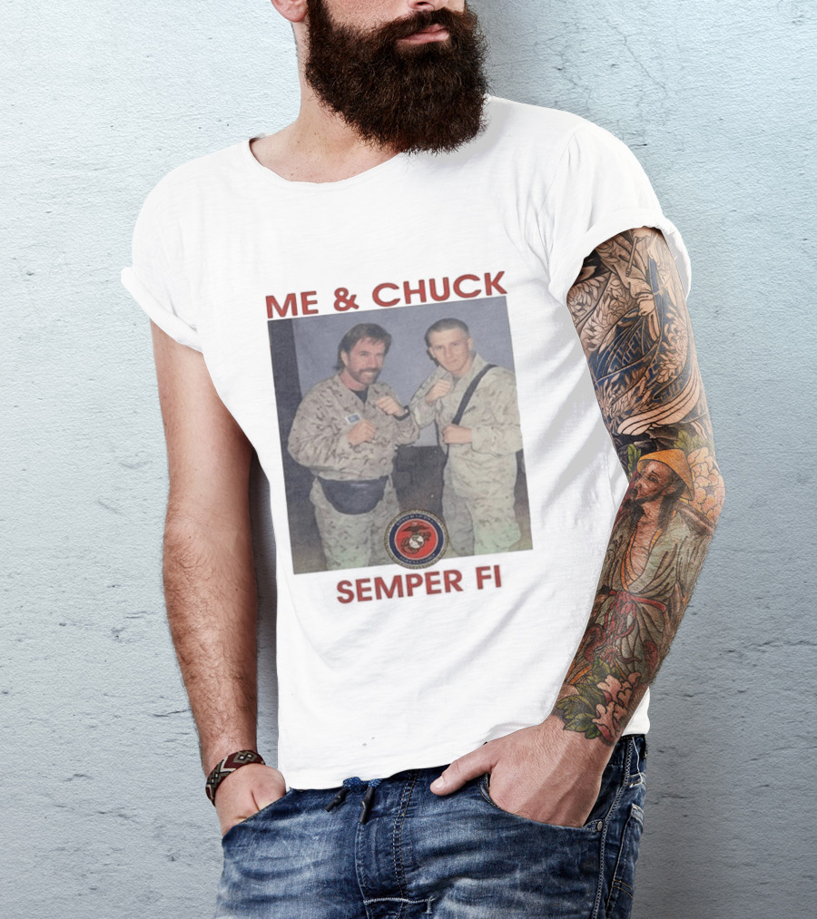 Me And Chuck Semper Fi USMC Marines T-Shirt