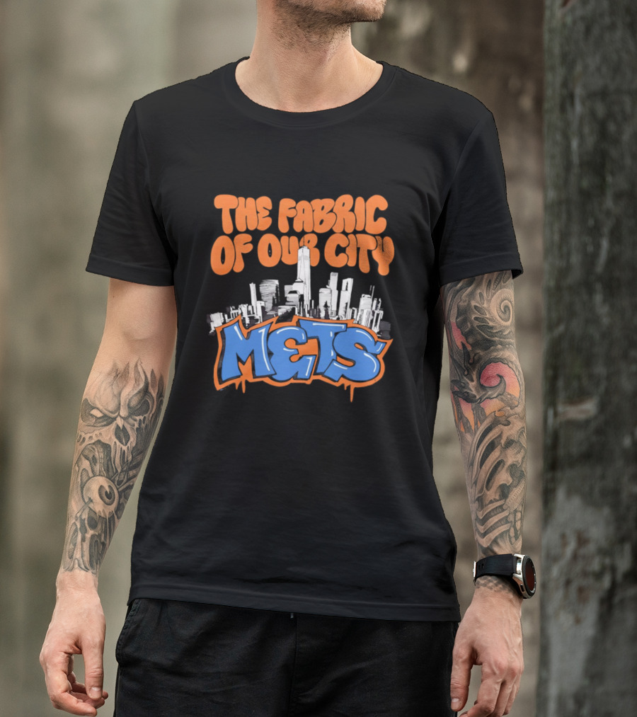 The Fabric Of Our City Mets New York Skyline Graffiti T-Shirt