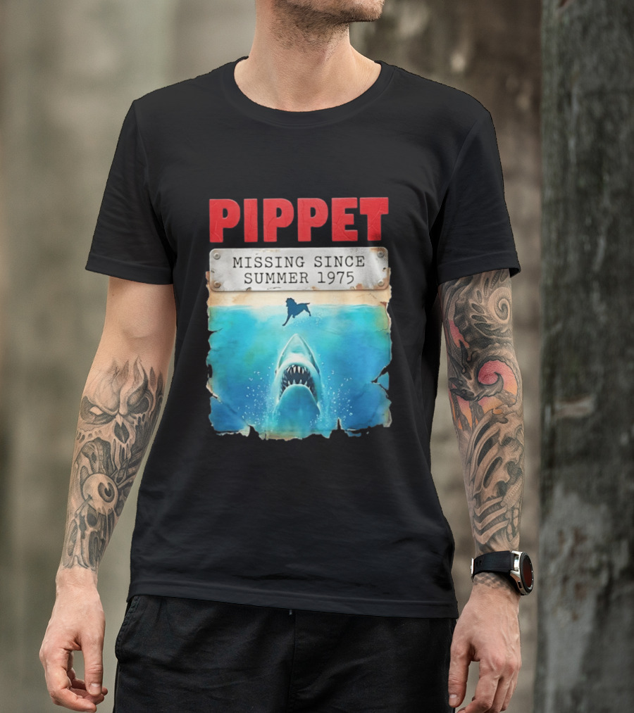 Pippet Missing Since Summer 1975 Shark Attack Scene T-Shirt