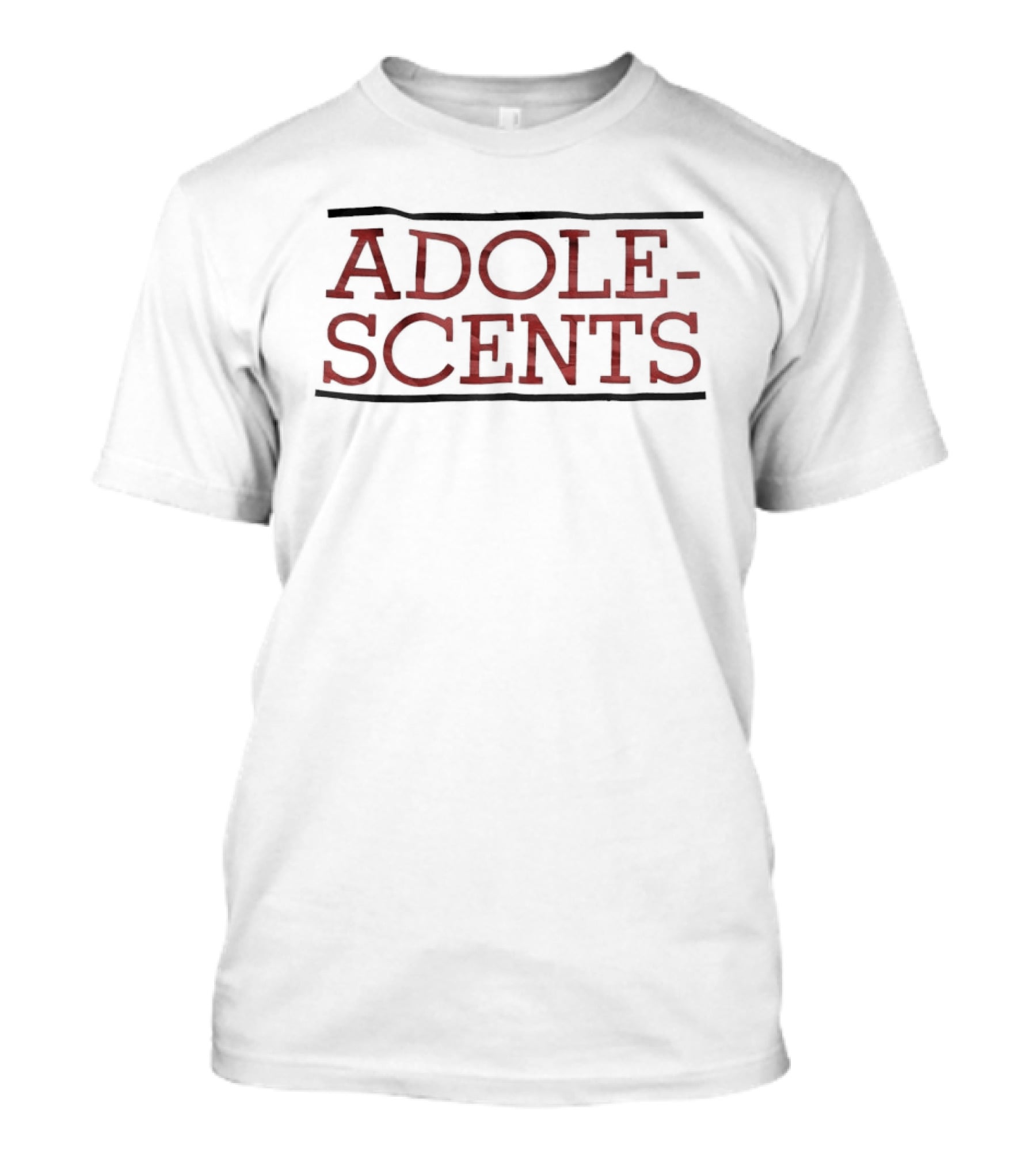 ADOLESCENTS Red Text Bold Font T-Shirt