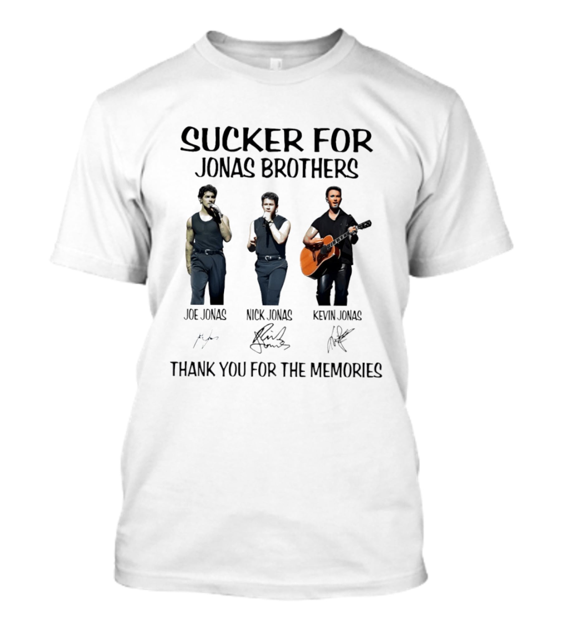 Joe Jonas Nick Jonas Kevin Jonas Sucker For Jonas Brothers Thank You For The Memories T-Shirt