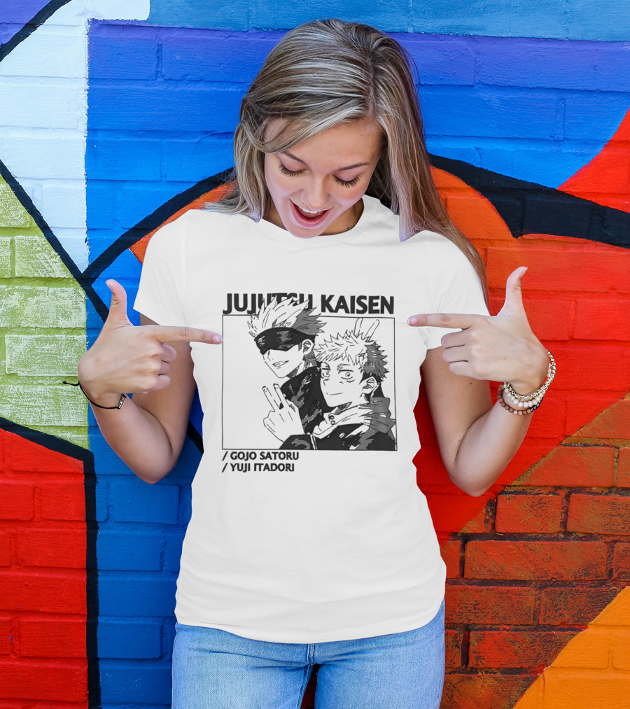 Jujutsu Kaisen Gojo Satoru Yuji Itadori Anime Characters T-Shirt