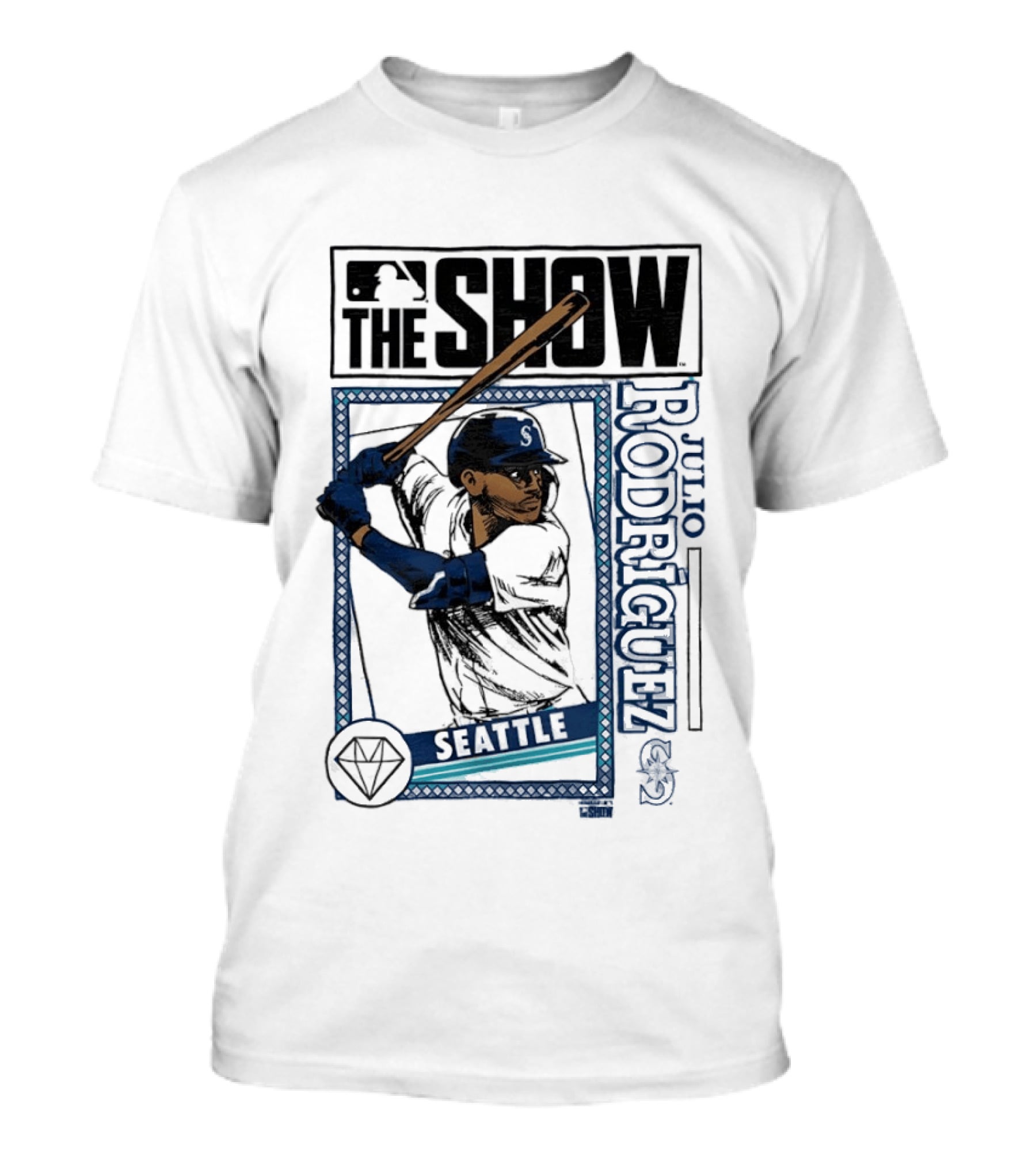 MLB The Show Julio Rodriguez Seattle Mariners Caricature 44 T-Shirt