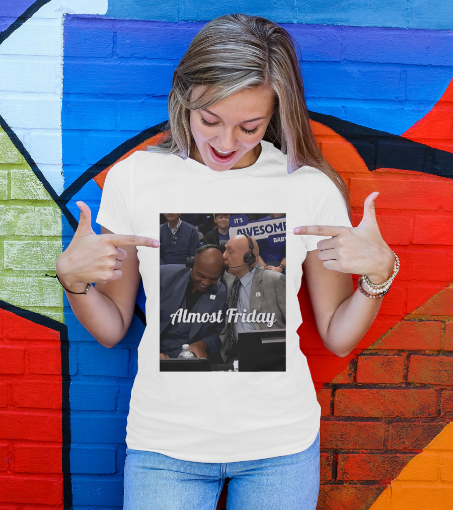 Dick Vitale Kissing Charles Barkley Almost Friday It's Awesome Baby T-Shirt