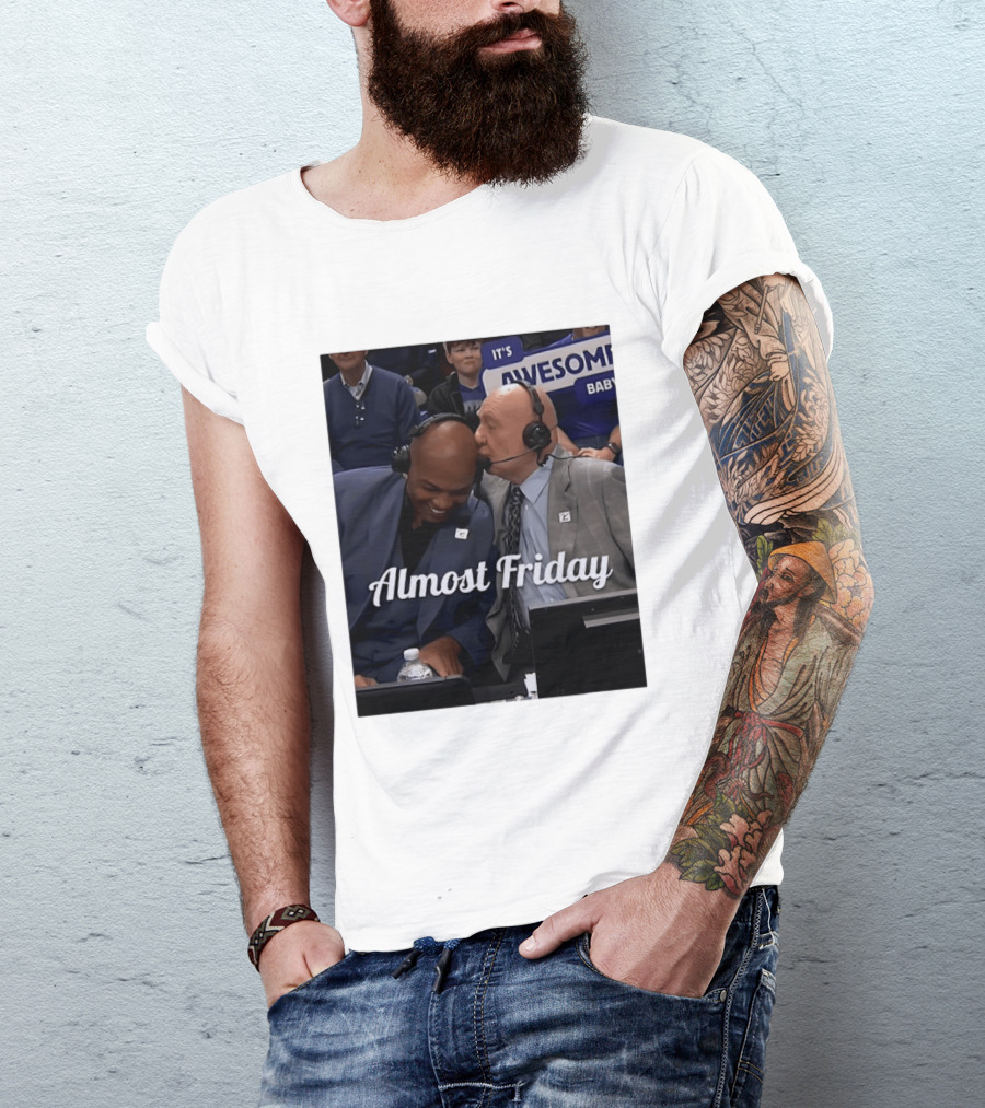 Dick Vitale Kissing Charles Barkley Almost Friday It's Awesome Baby T-Shirt