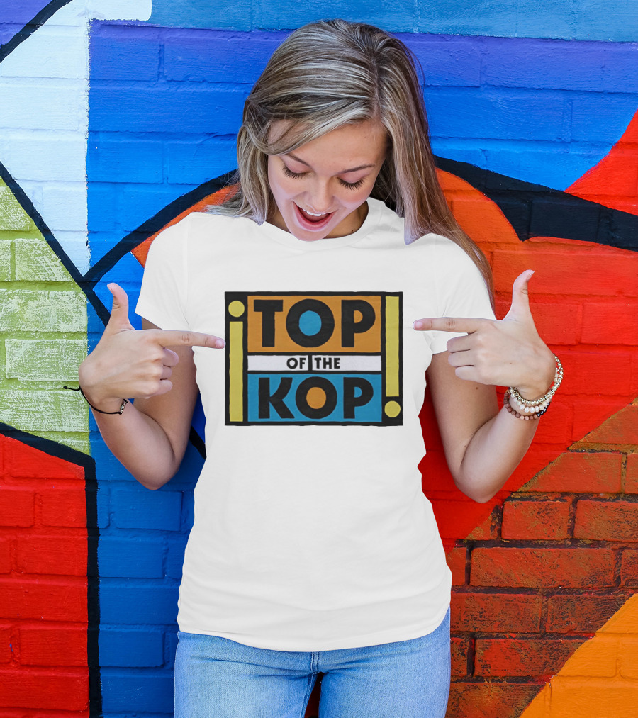 Top Of The Kop Block Lettering Bold Colorful Rectangles T-Shirt