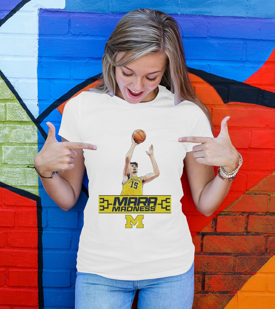 Mara Madness University Of Michigan Basketball Aday Mara Number 15 T-Shirt