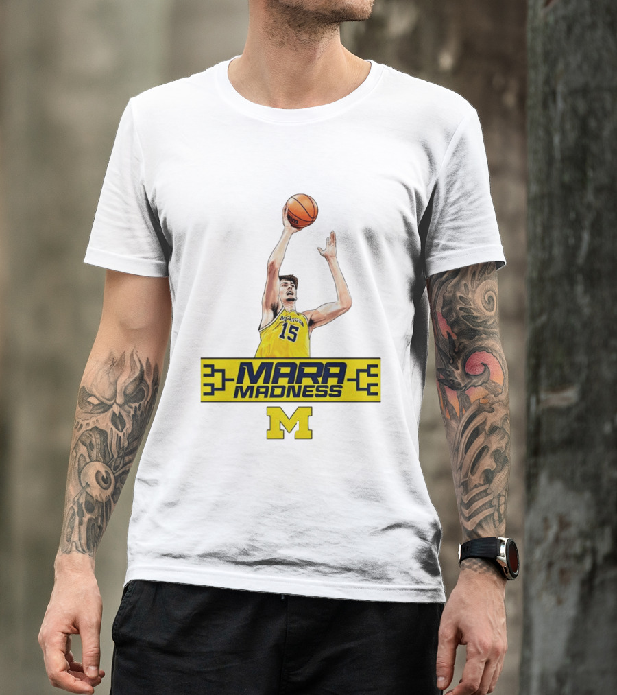 Mara Madness University Of Michigan Basketball Aday Mara Number 15 T-Shirt
