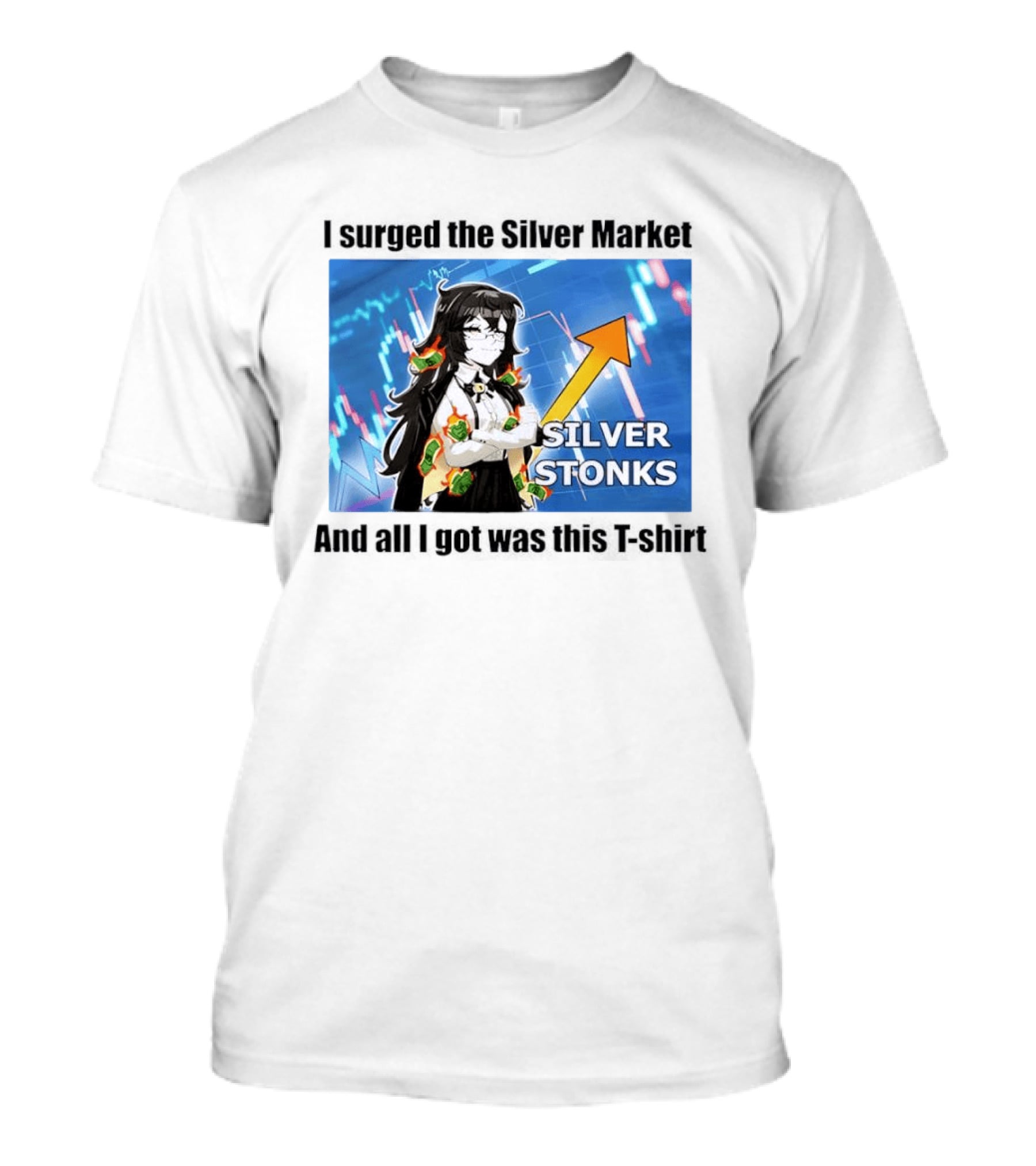 Grimmi 2026 Silver Stonks Crashed The Market With Business Insight T-Shirt