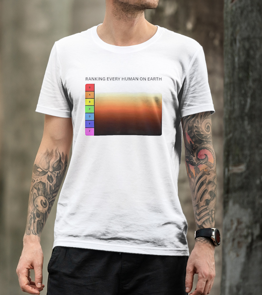Ranking Every Human On Earth Tier List Gradient Chart T-Shirt
