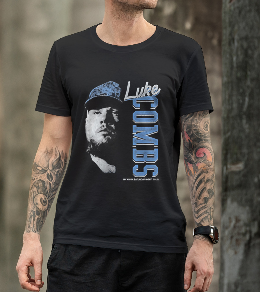 Luke Combs My Kinda Saturday Night Tour Hat And Bearded Face T-Shirt